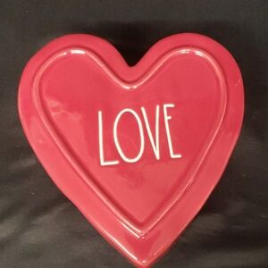Rae Dunn "LOVE" Covered Heart Shaped Jewelry/Trinket Dish